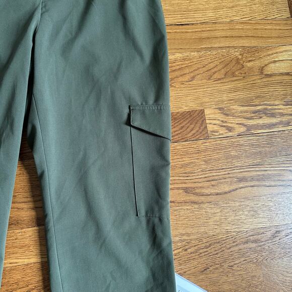 Express Olive Green Crop High Rise Trouser Pants - Picture 2 of 9